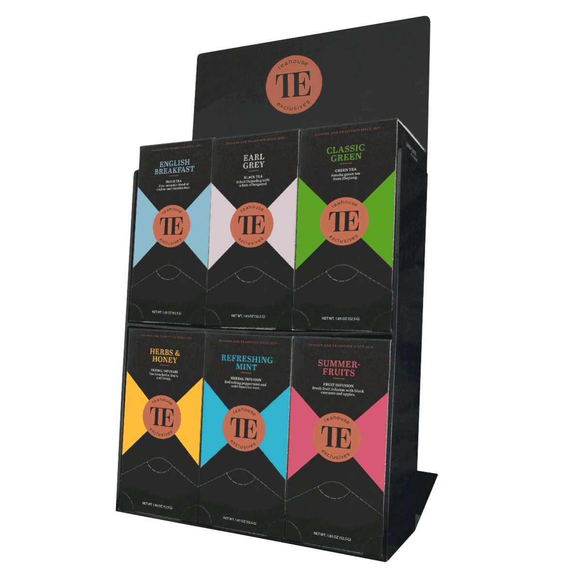 Display Wide for Gourmet and Luxury Tea Bag Boxes Teahouse Exclusives